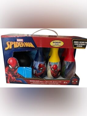 Marvel Spider-Man Bowling Set - Red, Blue, Yellow, Black Ball.